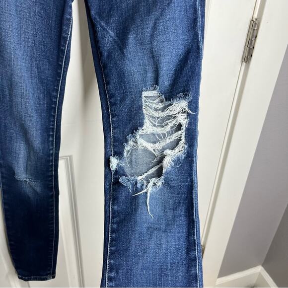 Frame Le Skinny De Jeanne Distressed Mid Rise Skinny Jeans Stellar Wash Size 25 - Picture 5 of 7
